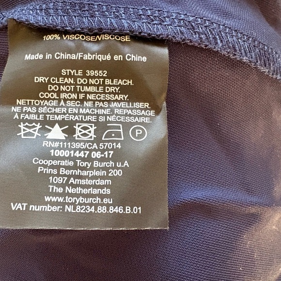 TORY BURCH Navy Stacey Maxi Slip Dress Plastic Tortoise Shell Chain Straps M (8) - Picture 7 of 7